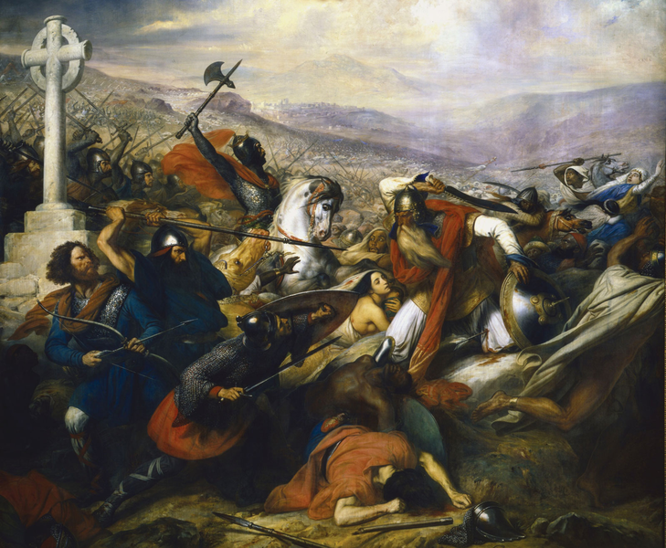 Battle of Poitiers, 732 CE, October (Charles de Steuben) (1788-1856) Musée National du Château et des Trianons, Versailles, MV 2671